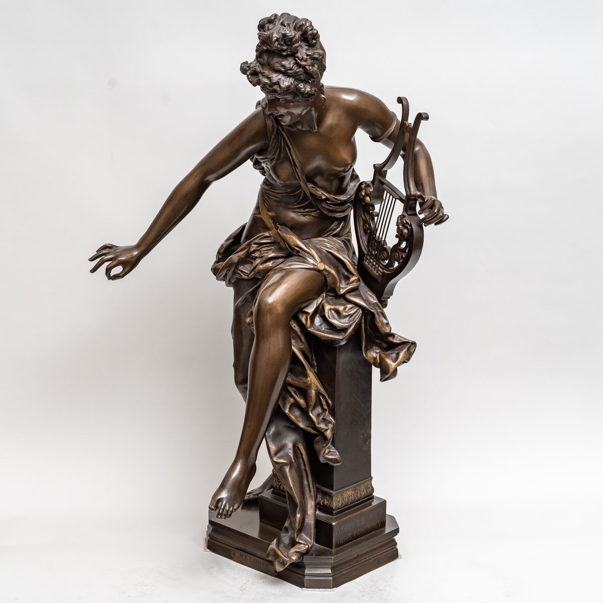 Figure En Bronze Melodie d'Albert Ernest Carrier Belleuse-photo-3