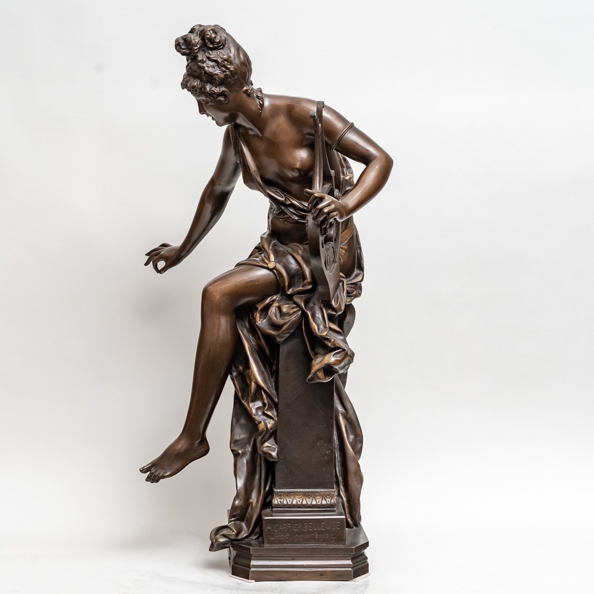 Figure En Bronze Melodie d'Albert Ernest Carrier Belleuse-photo-7