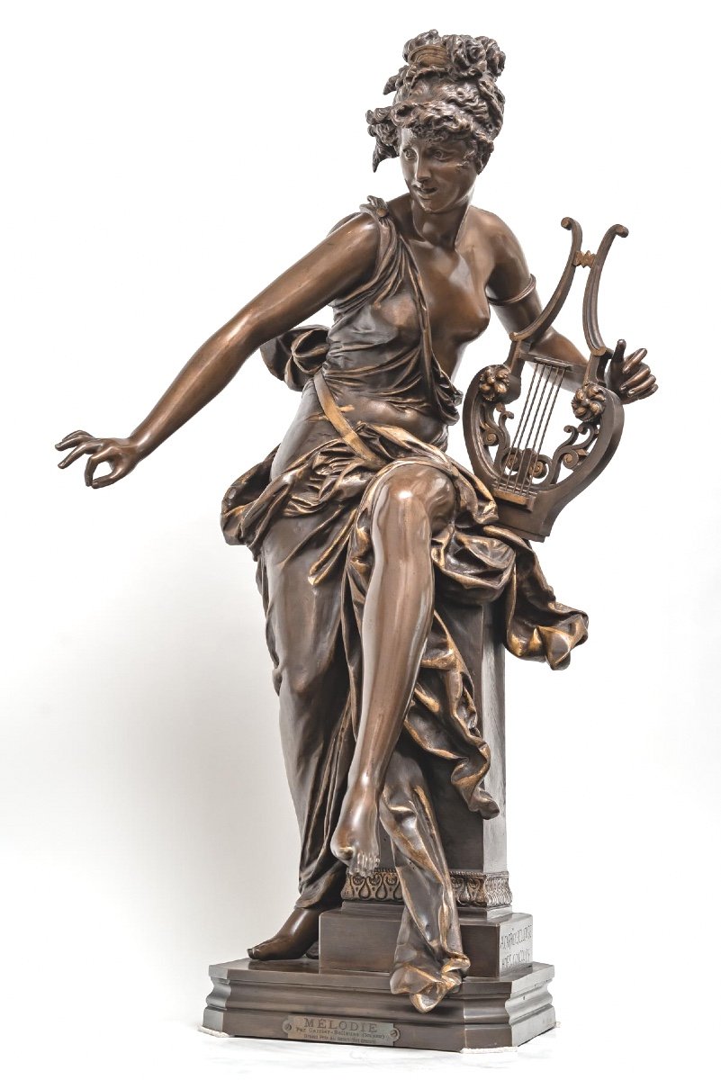 Figure En Bronze Melodie d'Albert Ernest Carrier Belleuse