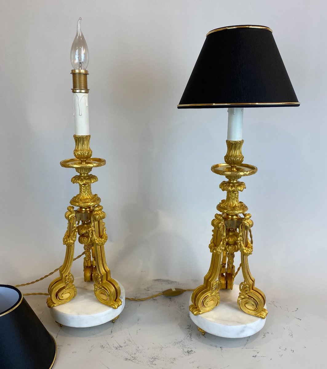 Paire De Lampes Du 19 ème Siècle-photo-2