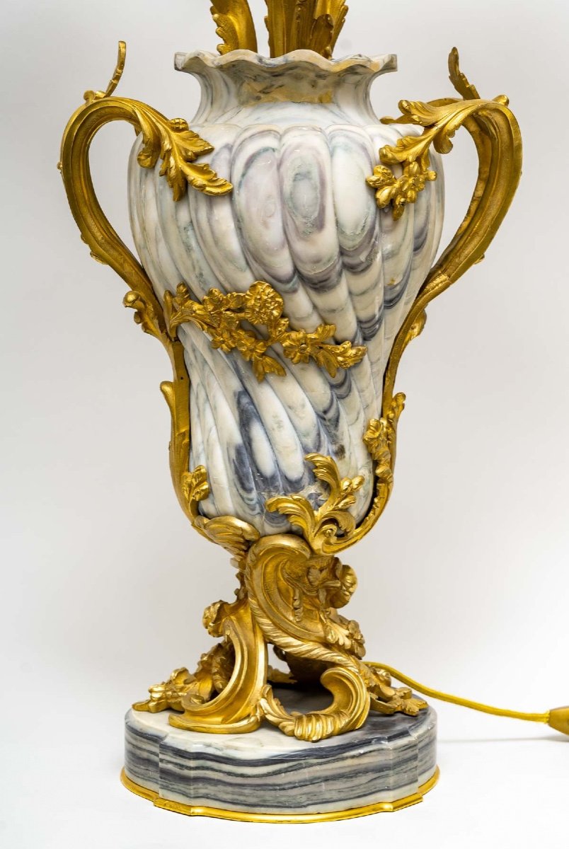 Pair Of Louis XV Candelabra By Henri Vian (1858-1904)-photo-4