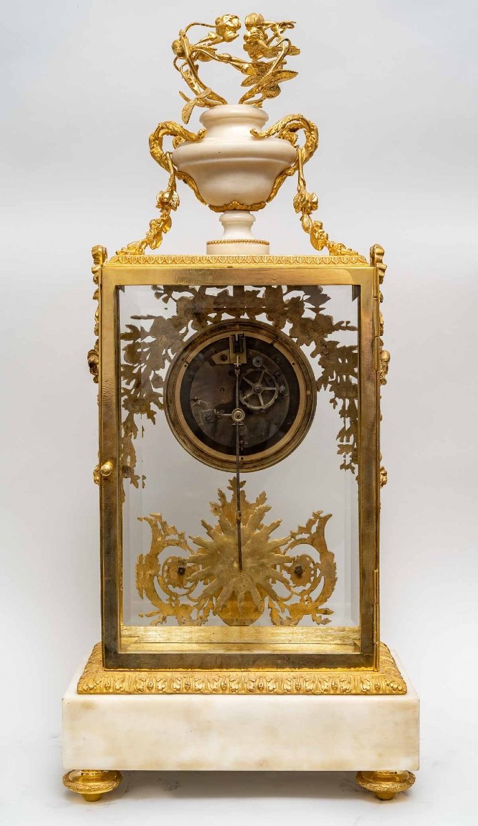 19th Century Garniture Comprising A Clock And A Pair Of Candelabra.-photo-3