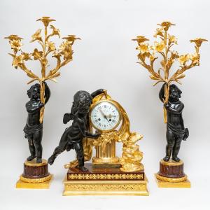 Garniture De Cheminée d'époque Napoléon III, Circa 1870