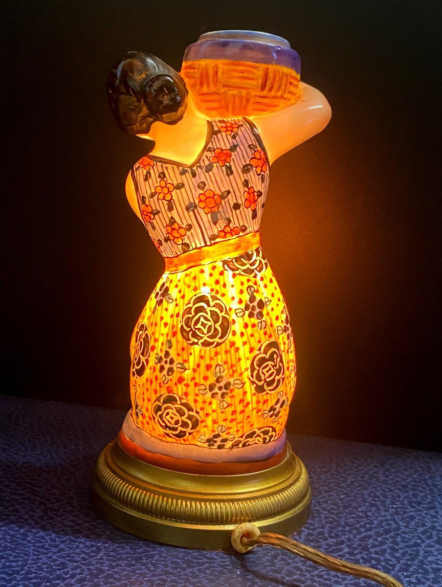 Night Light, Ceramic Perfume Burner - Art Deco - 1930s-photo-3