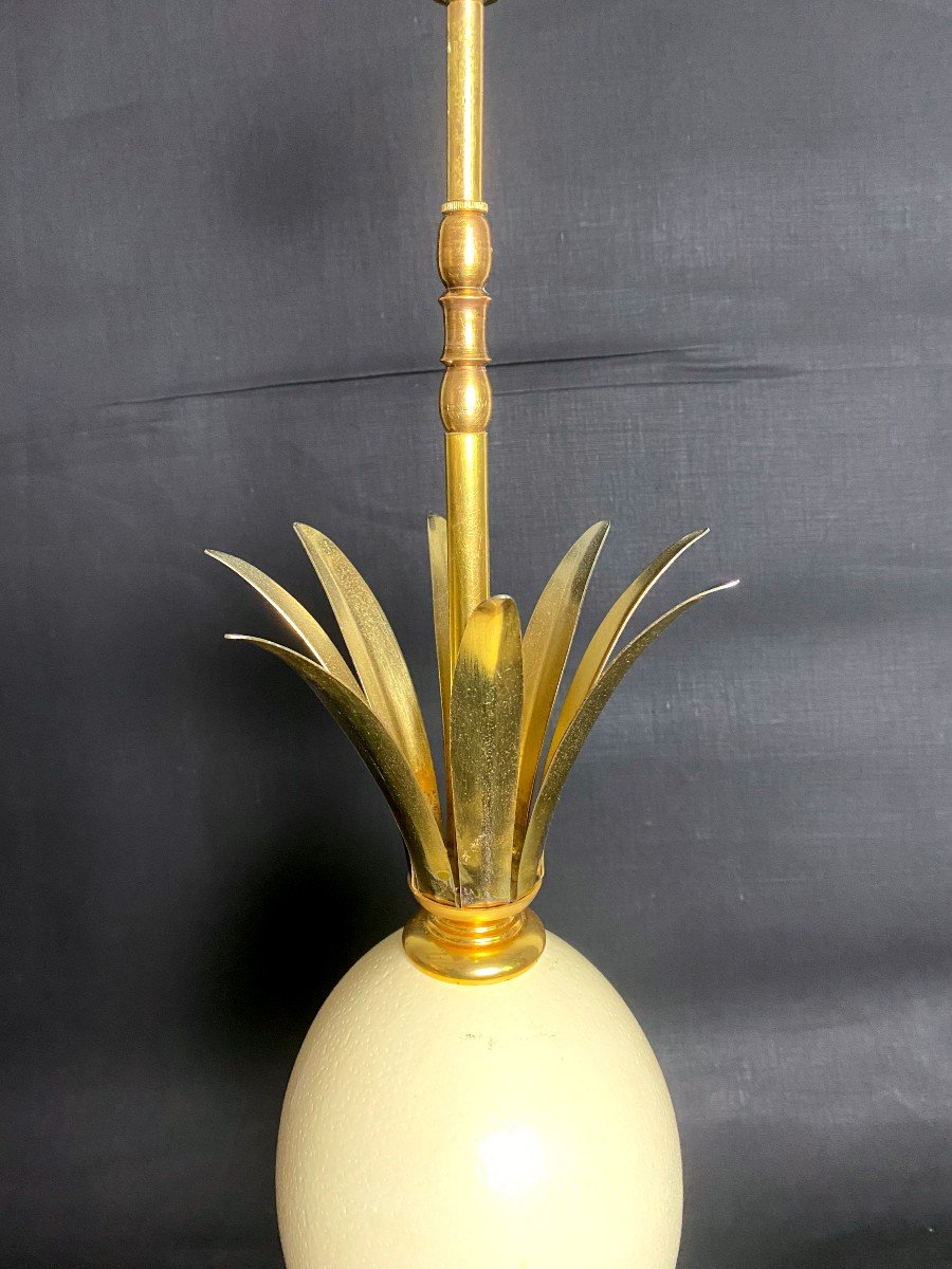 Ostrich Egg Gilt Bronze Lamp In The Style Of Maison Charles-photo-8