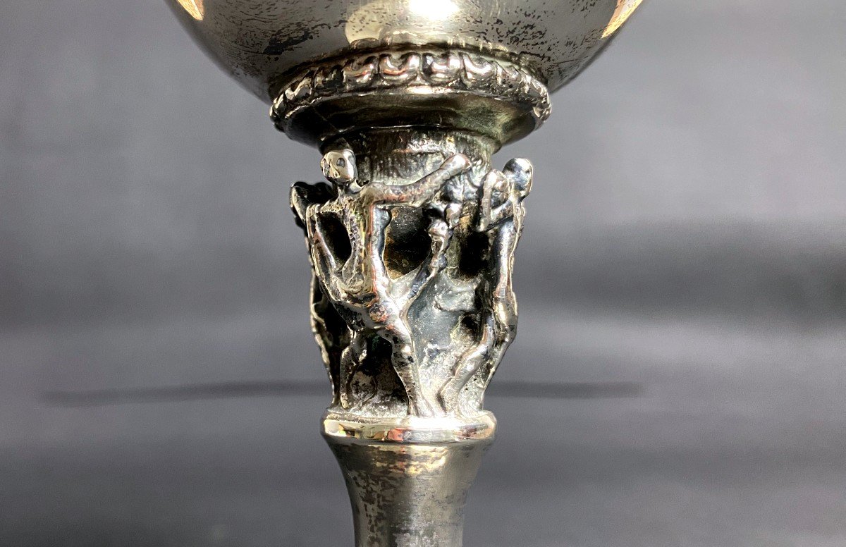 Glass Or Chalice In Sterling Silver 19th-photo-3