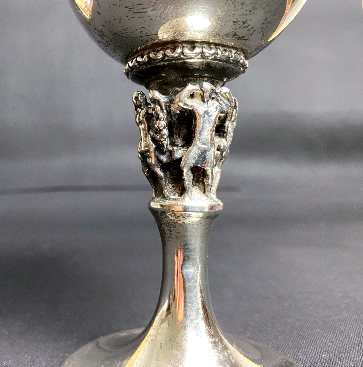 Glass Or Chalice In Sterling Silver 19th-photo-2