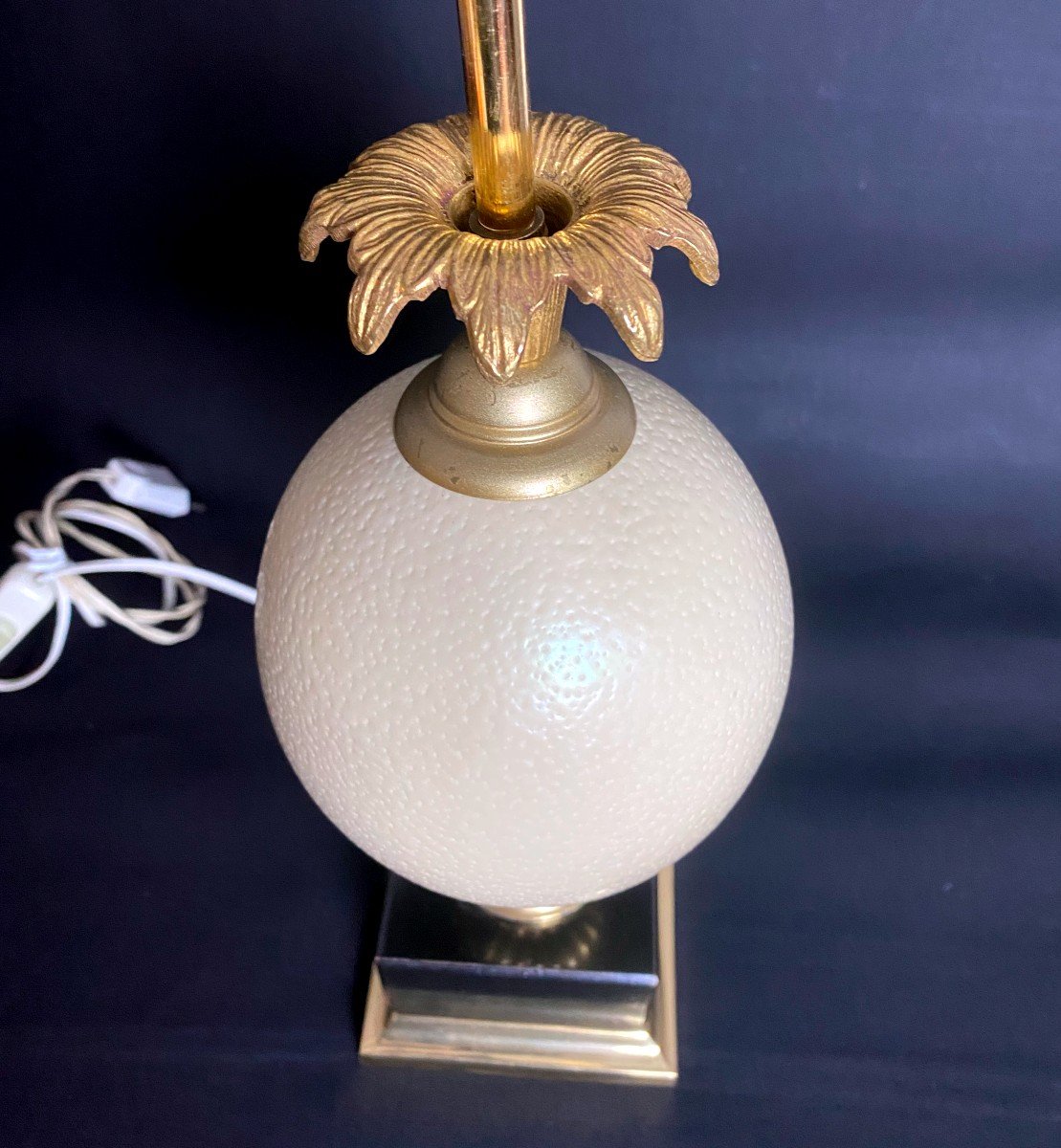 Ostrich Egg Lamp With 3 Lights In The Taste Of Maison Charles- XX Th-photo-1