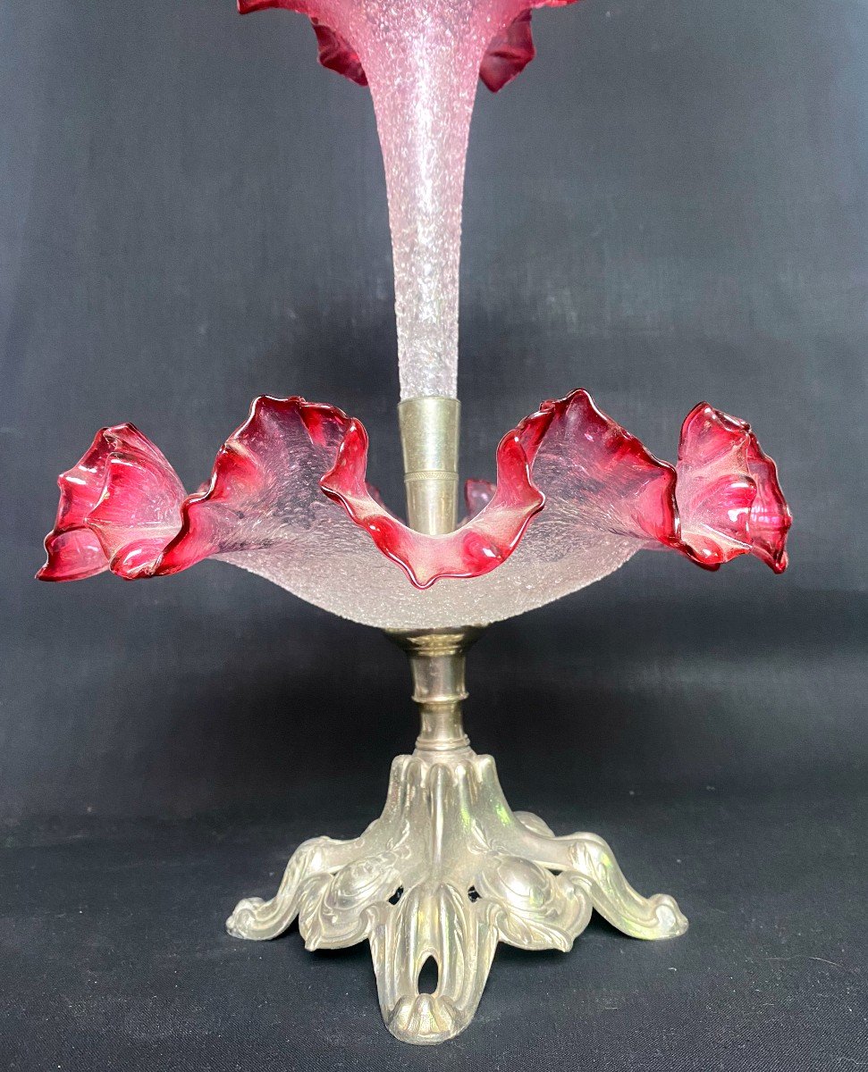 Crystal Tulip Tree Centerpiece - Late 19th Century-photo-3