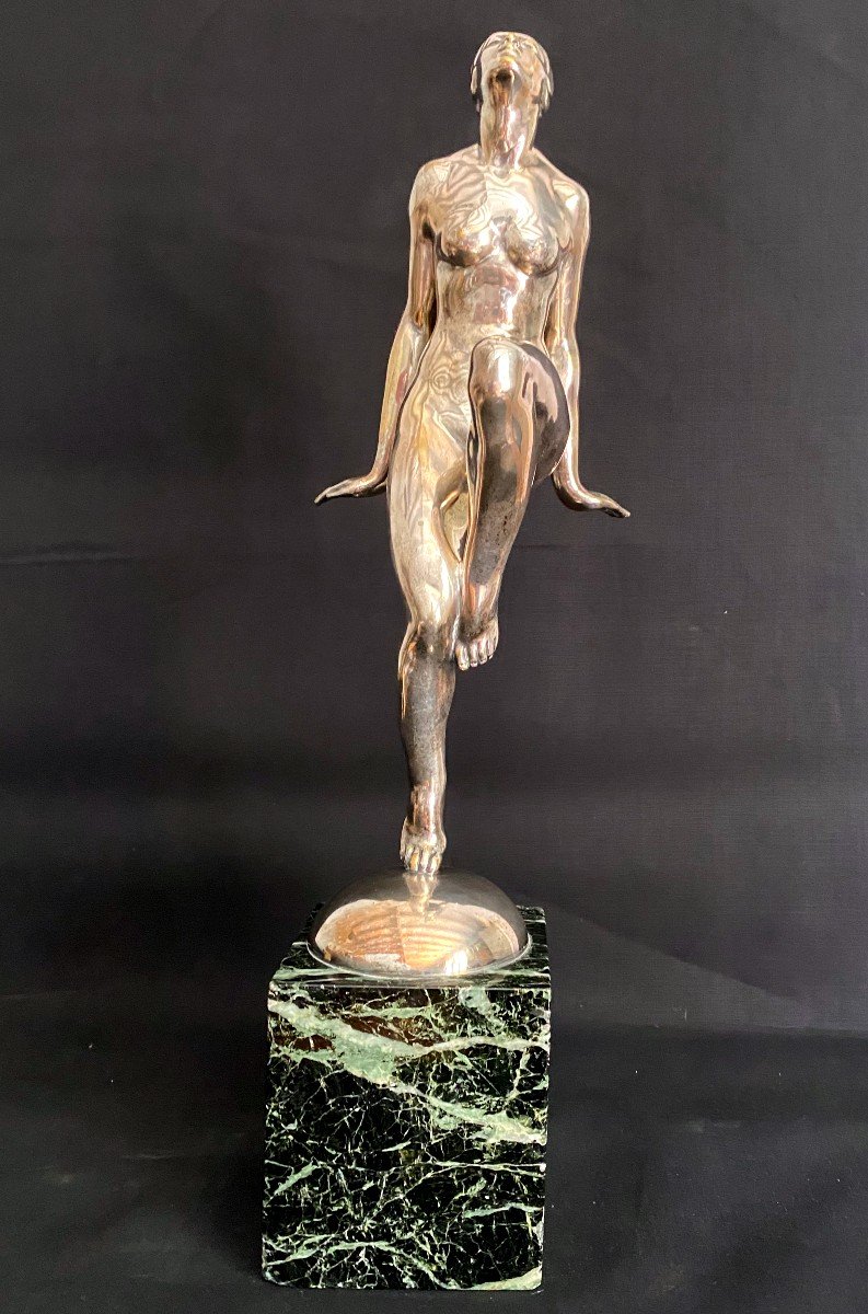 Sculpted Bronze Art Deco "the Dancer" By Emile Leroy- 20th