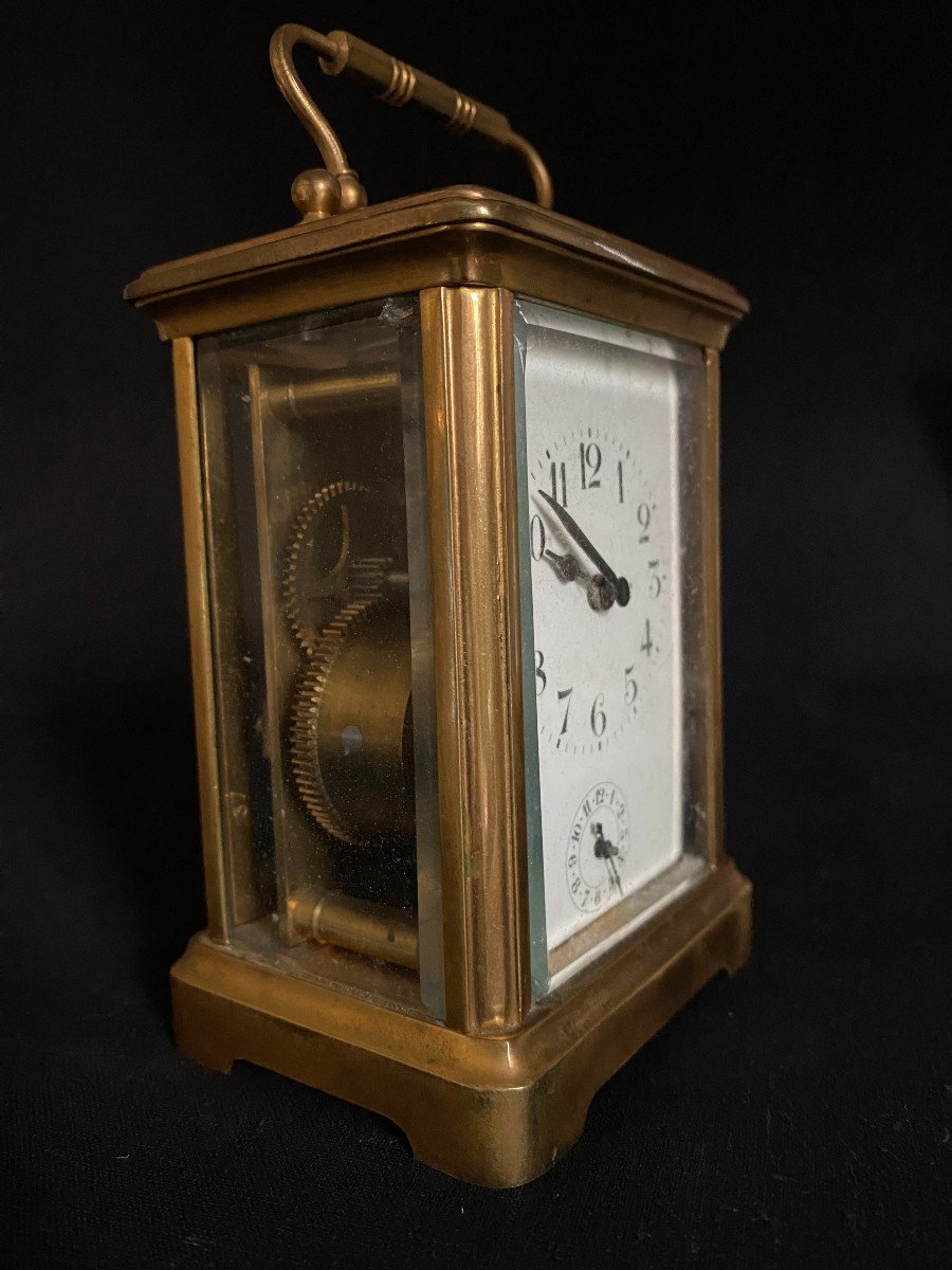 19th Century Brass Travel Clock-photo-4