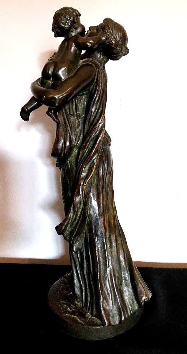 Bronze Sculpture Woman With Child By Clodion 19th-photo-2