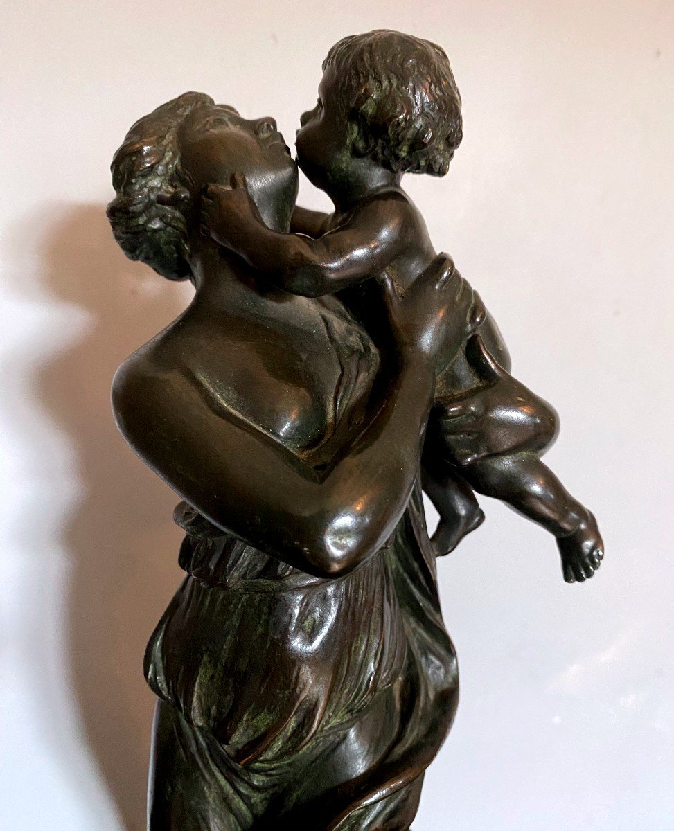 Bronze Sculpture Woman With Child By Clodion 19th-photo-2