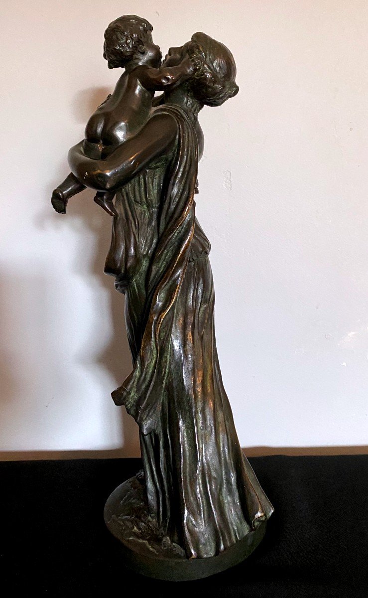 Bronze Sculpture Woman With Child By Clodion 19th-photo-3