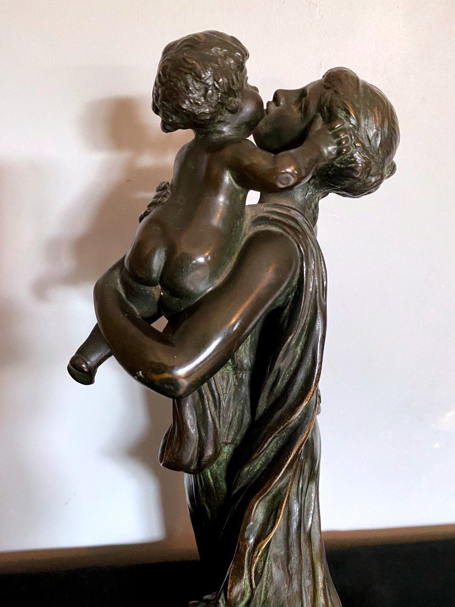 Bronze Sculpture Woman With Child By Clodion 19th-photo-4