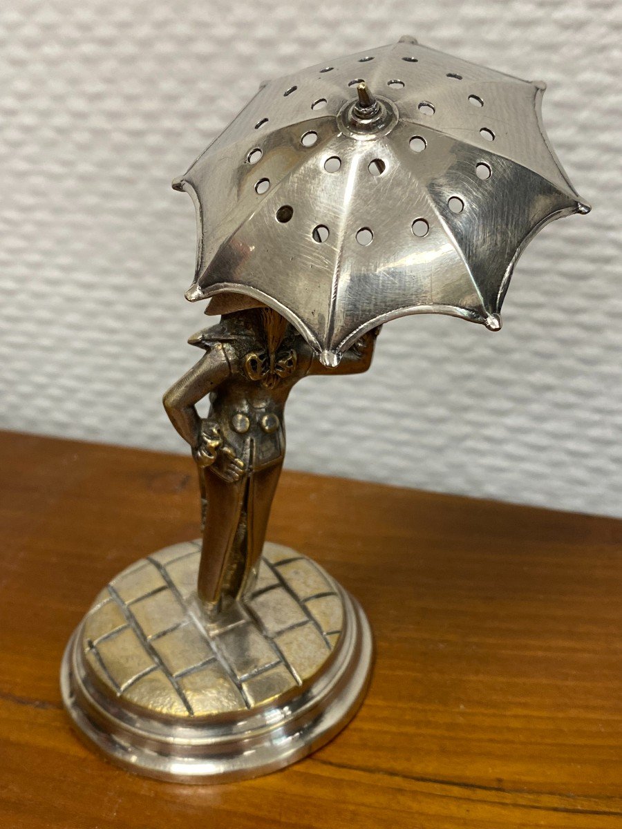 Silver Bronze Baker With Umbrella 19th -photo-4