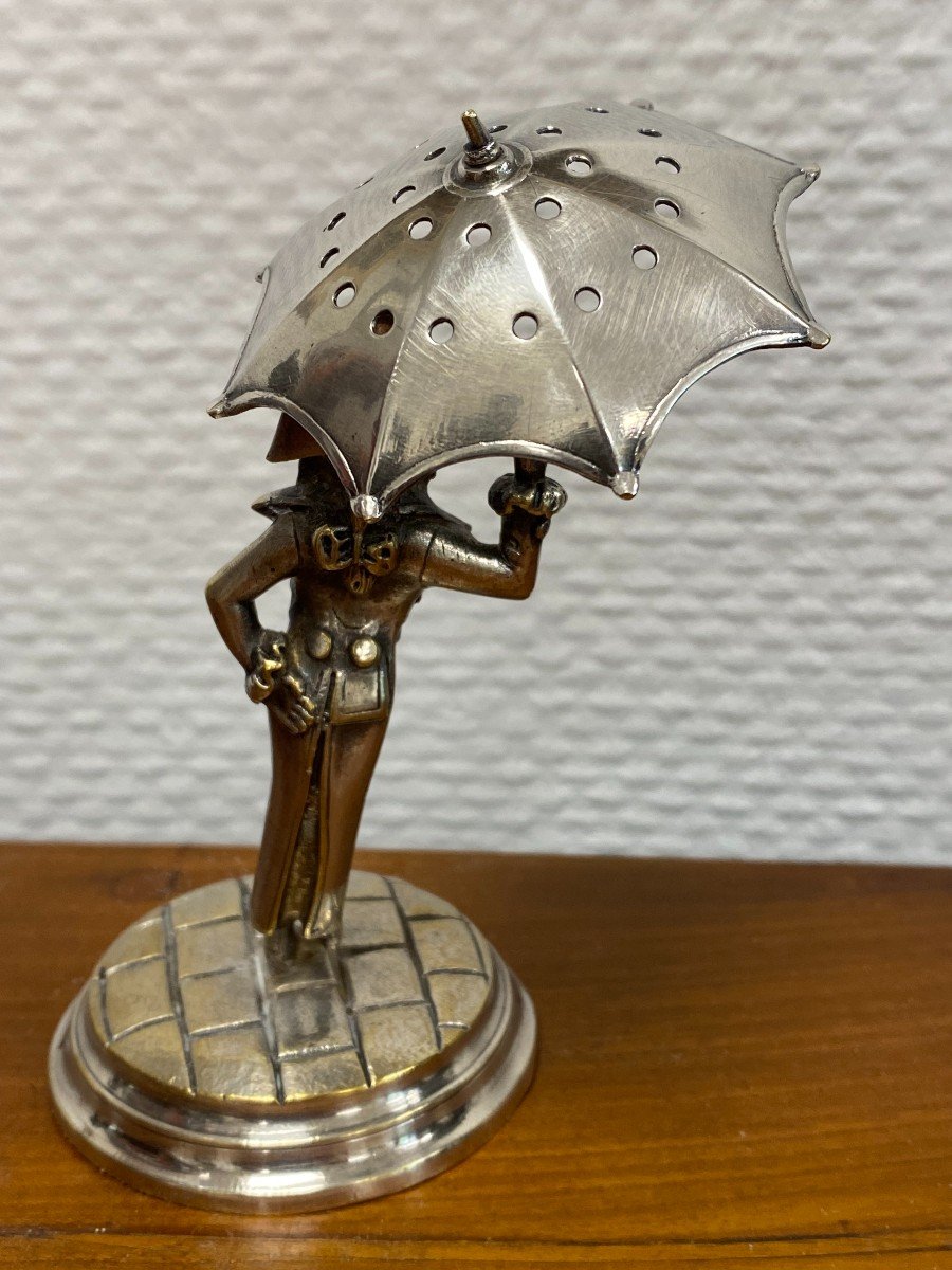 Silver Bronze Baker With Umbrella 19th -photo-4