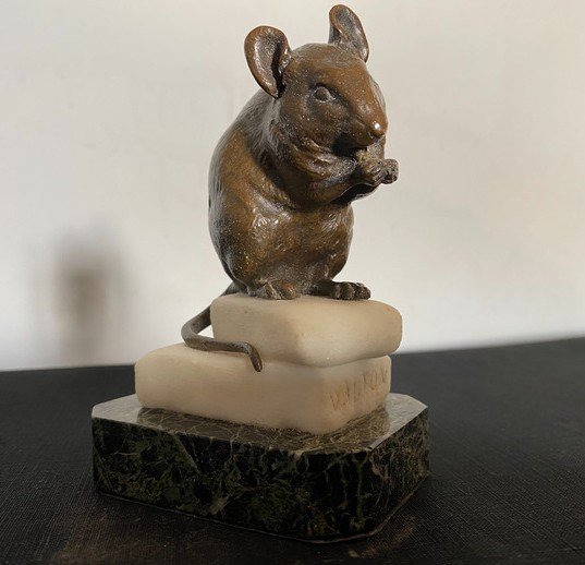 Charles Valton (1851-1918) Petite Souris En Bronze -photo-4