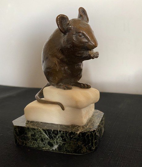 Charles Valton (1851-1918) Petite Souris En Bronze -photo-2