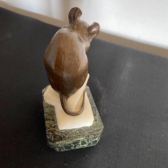 Charles Valton (1851-1918) Petite Souris En Bronze -photo-3