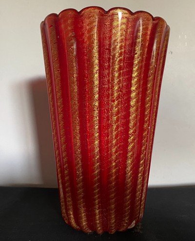 Vintage Vase By Barovier And Toso Murano 1950-photo-2