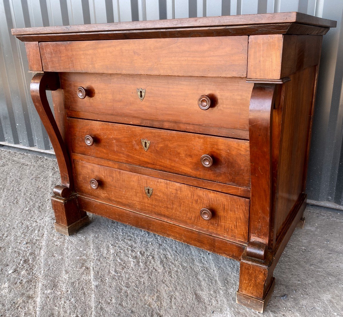 Small Commode In Walnut 19th Century - Restoration-photo-2