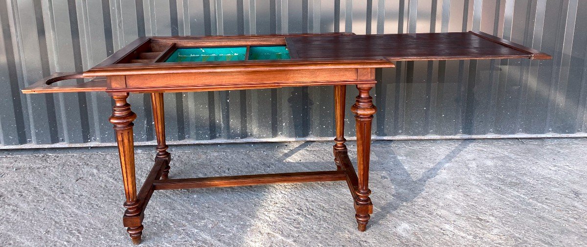19th Tric Trac Game Table In Walnut-photo-8