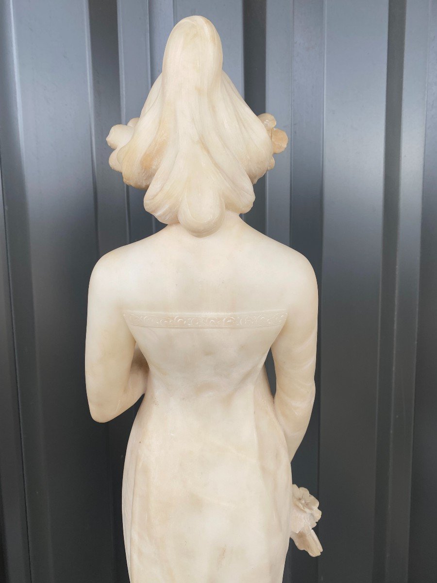 Art Deco 1900 Marble Statue Signed-photo-6