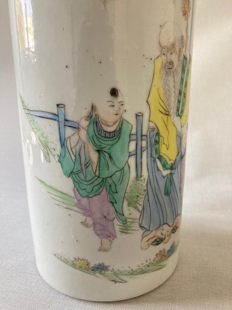 Chine Vase Rouleau En Porcelaine-photo-2