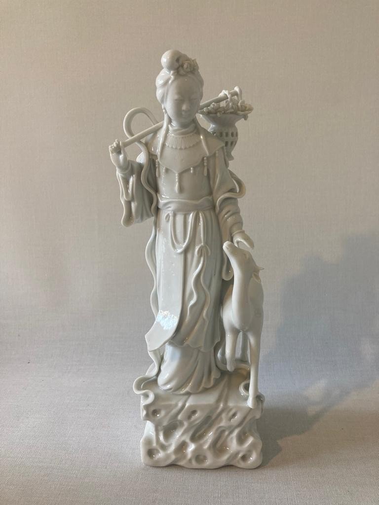 Statuette Blanc De Chine Asian Ceramic Porcelain