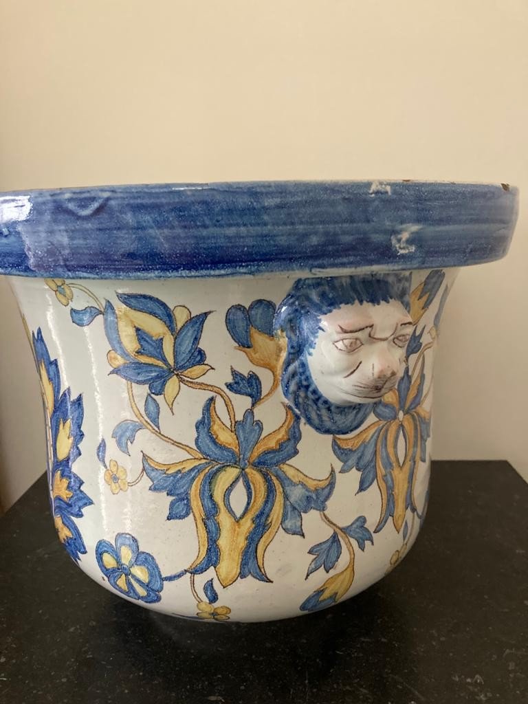 Ceramic Planter With Iznik Style Floral Decor-photo-2