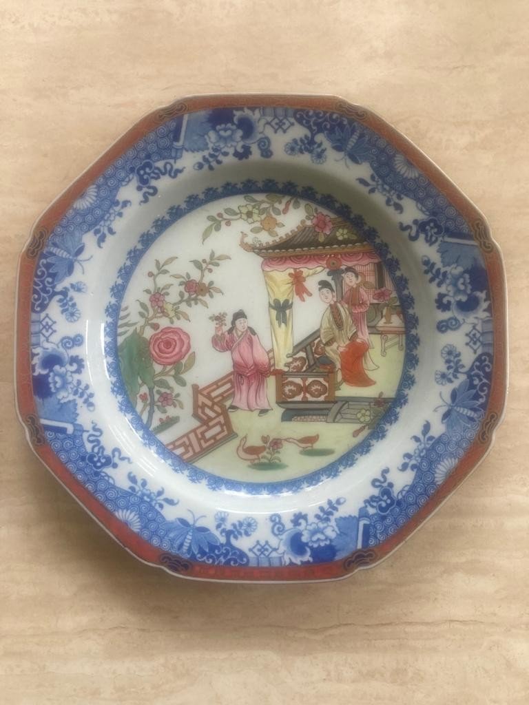 Assiette Porcelaine Spode Décor Au Chinois Céramique Anglaise