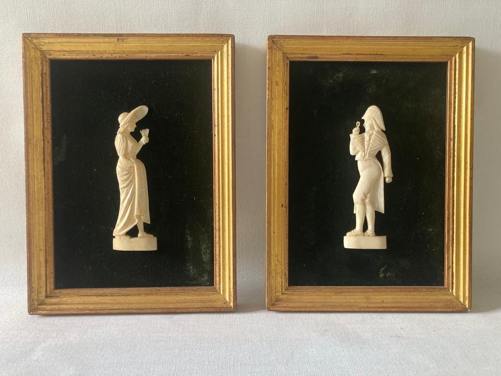 Pair Of Incredible And Wonderful Carved Ivory Miniatures