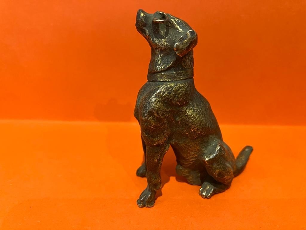 Bronze Dog With Glasses Statuette-photo-2