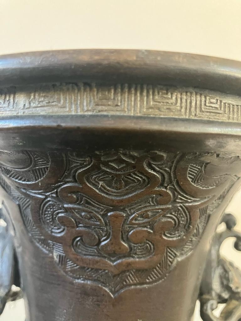 Grand Vase En Bronze Chinois-photo-2