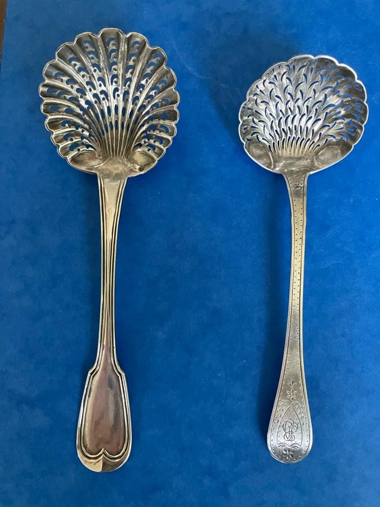 Pair Of Solid Silver Sprinkling Spoons-photo-2