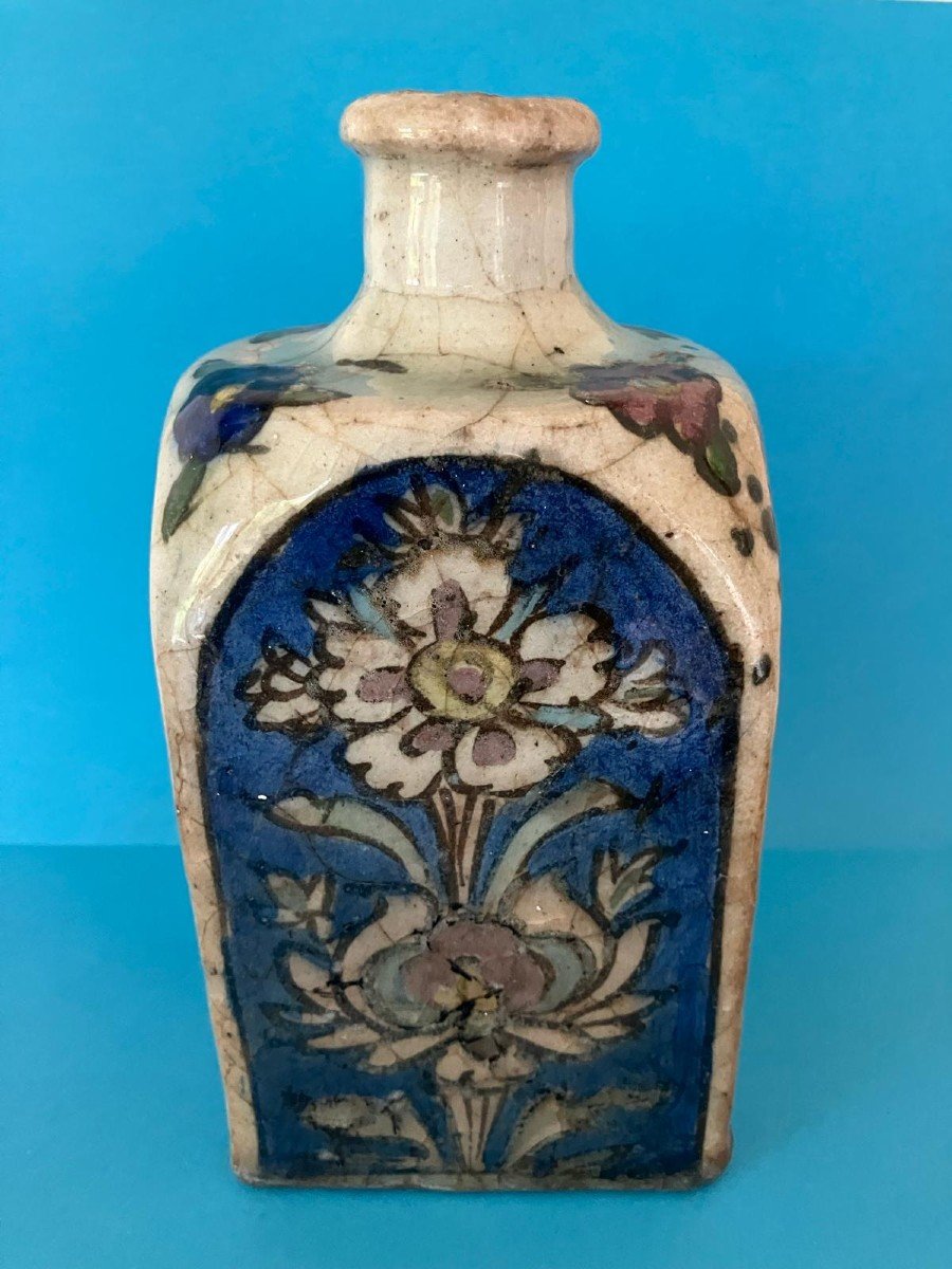 Kadjar Style Bottle Vase With Floral Decoration