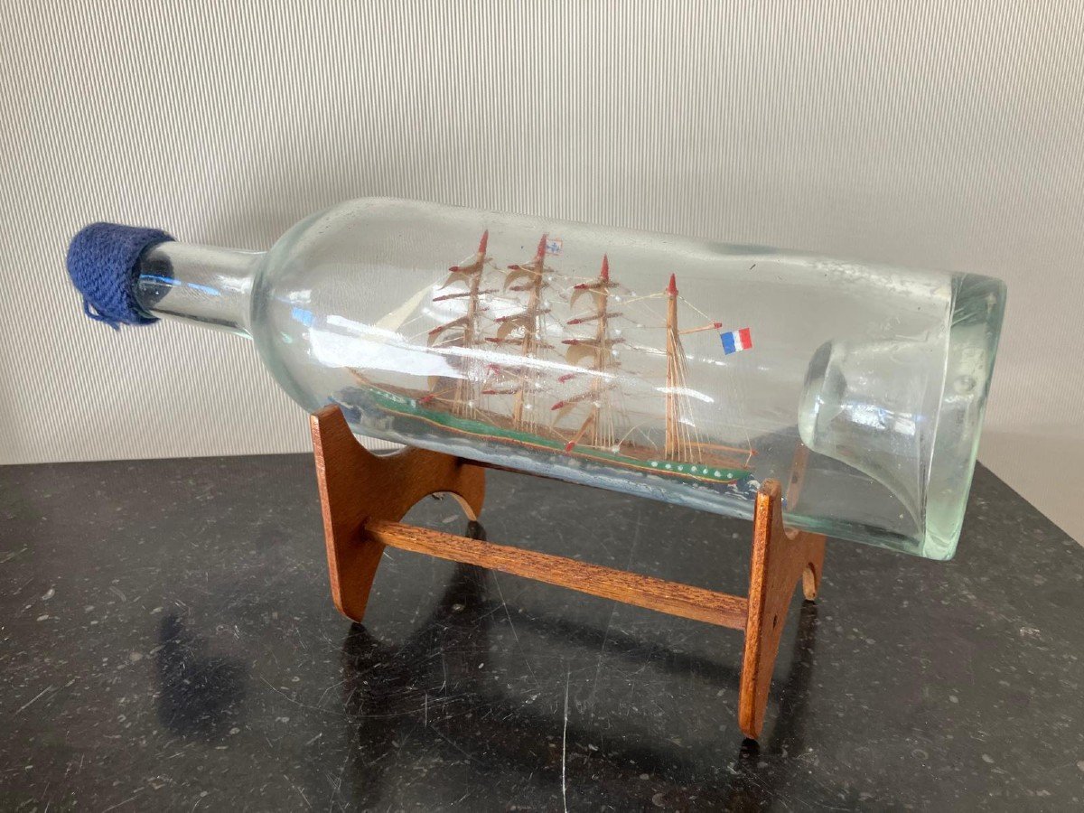 Ship In A Bottle Model Diorama Folk Art