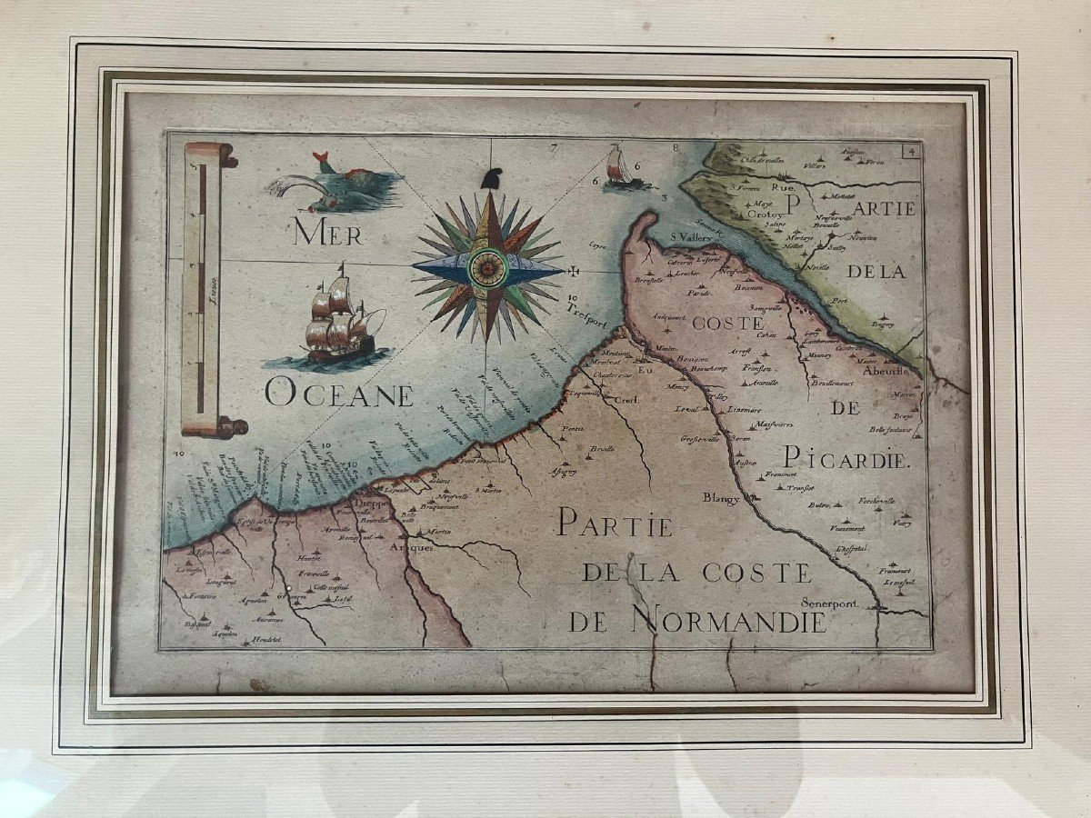 Map Of The Normandy Coast, Late 17th Century-photo-2