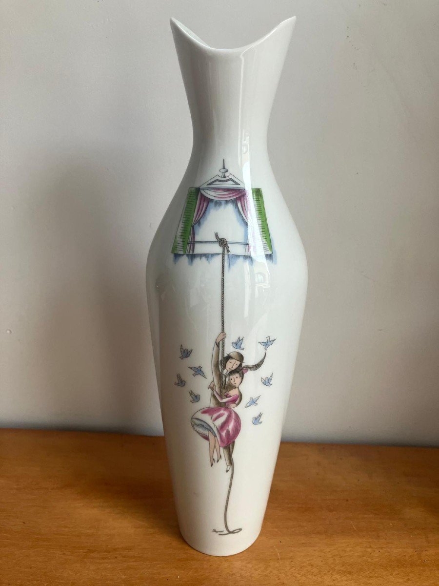 Porcelain Vase The Lovers Of Peynet Rosenthal 