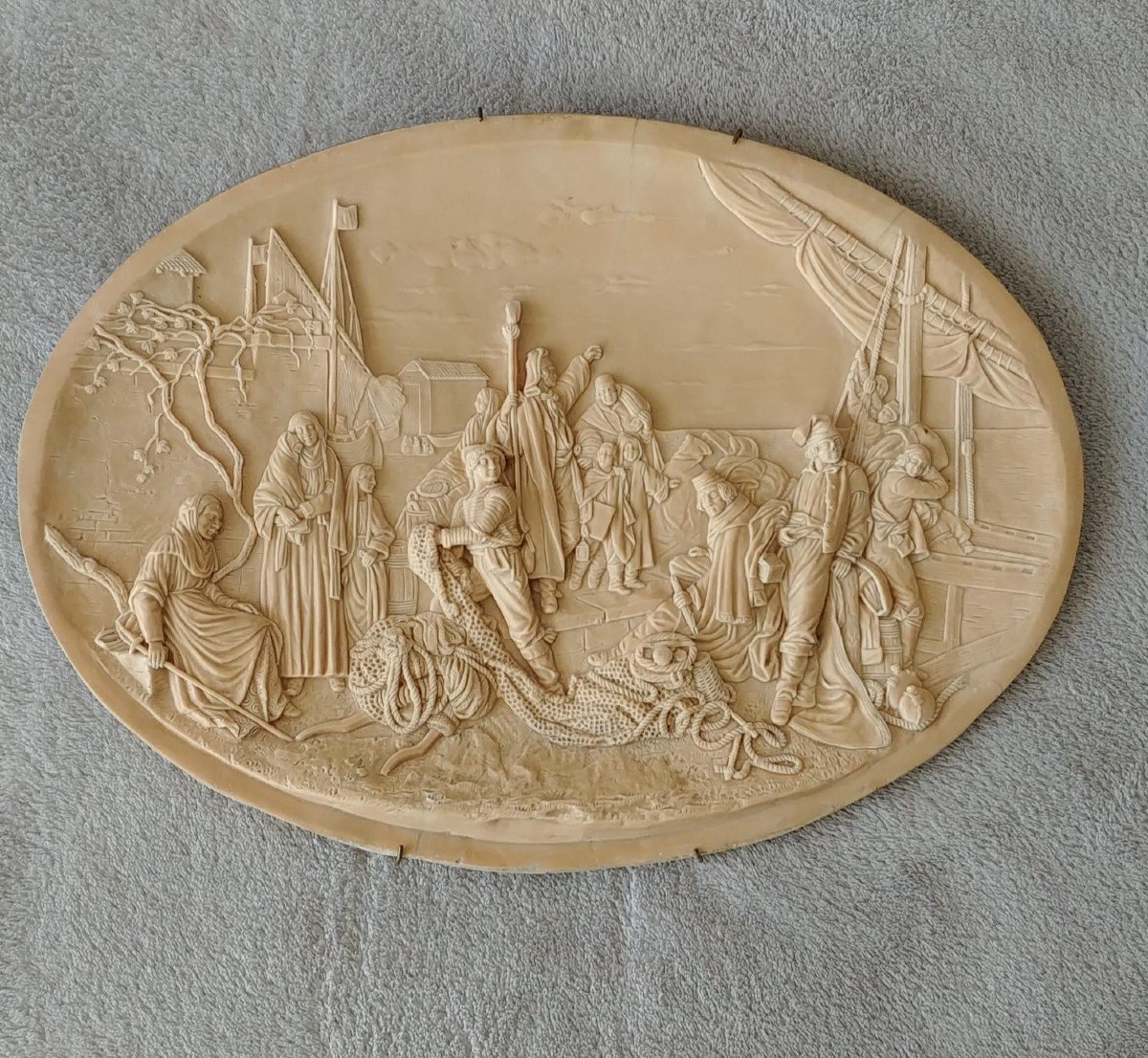 Paire De Tableaux Bas-reliefs En Calcaire Pétrifié Louis Léopold Robert-photo-2