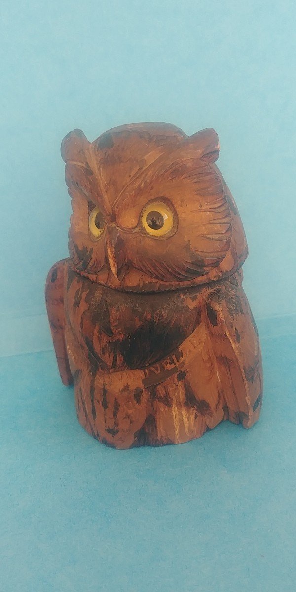 Whole Owl Black Forest Wood Carved Brienz Switzerland