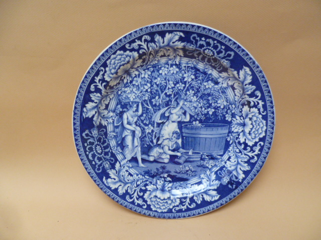 Earthenware Plate Fine Harvest Scene