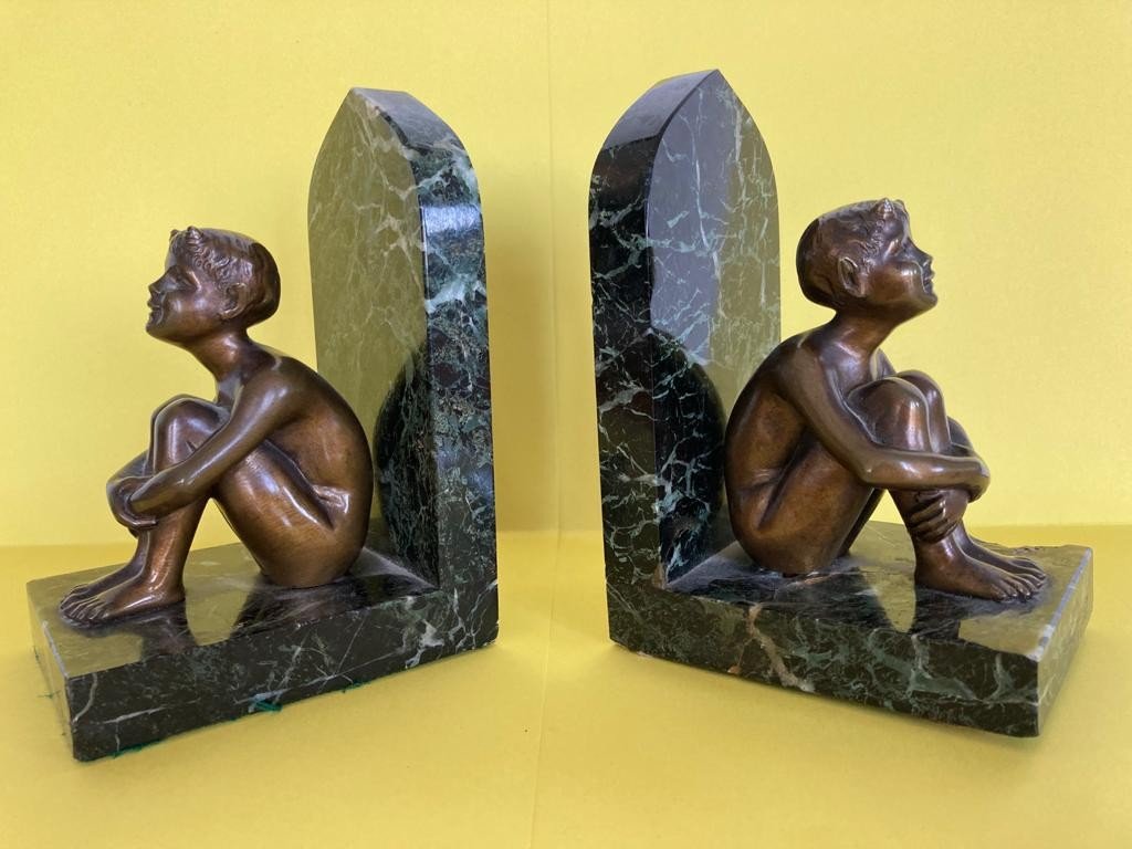 Pair Of Young Faun Bookends