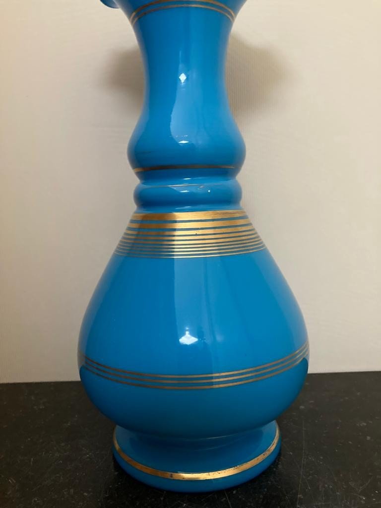 Vase En Opaline Bleue-photo-2