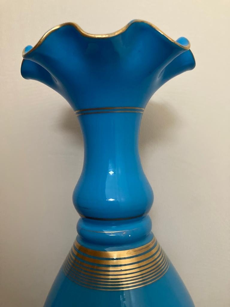 Vase En Opaline Bleue-photo-1