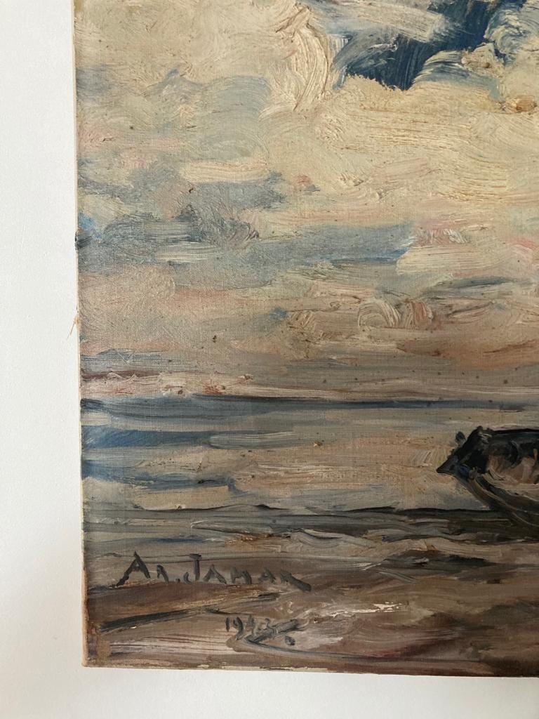 Jamar (1870-1946) Marine Oil On Canvas-photo-1