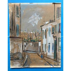 Utrillo Rue De Montmartre Color Lithograph