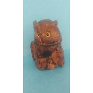 Whole Owl Black Forest Wood Carved Brienz Switzerland