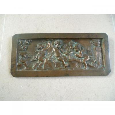 Bronze Plate With Cherubs